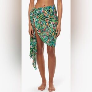 WeWoreWhat Birds of Paradise Sarong Wrap Coverup